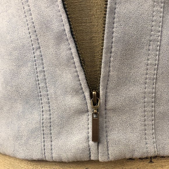 Proportion Petite Conrad C Light Blue Faux Suede Jacket. Size 4. - Picture 7 of 9